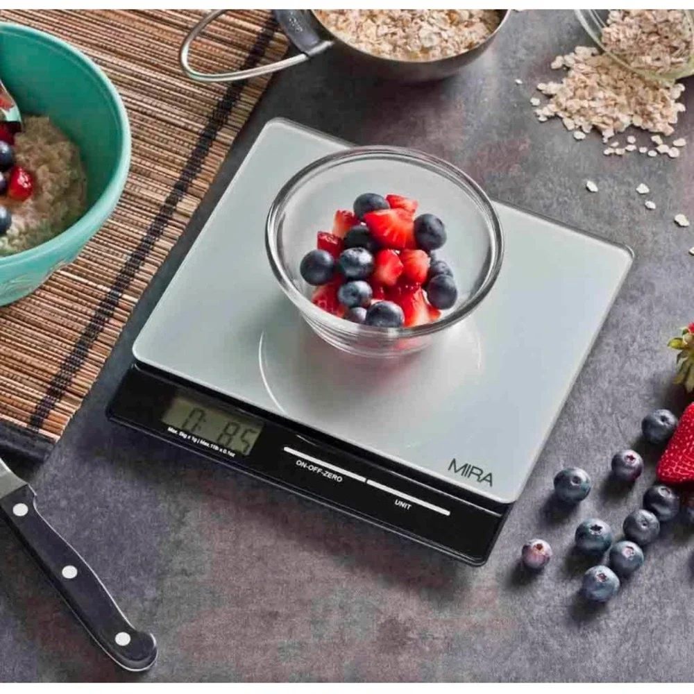 MIRA 11 lb Digital Food Scale - Glass Platform with Multi-Unit Measurement